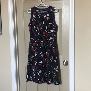 Anne Klein sleeveless patterned scuba dress.